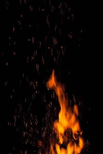 Fiamma Fuoco Fondo Nero — Foto Stock