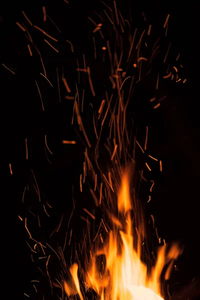 Llama Fuego Sobre Fondo Negro — Foto de Stock