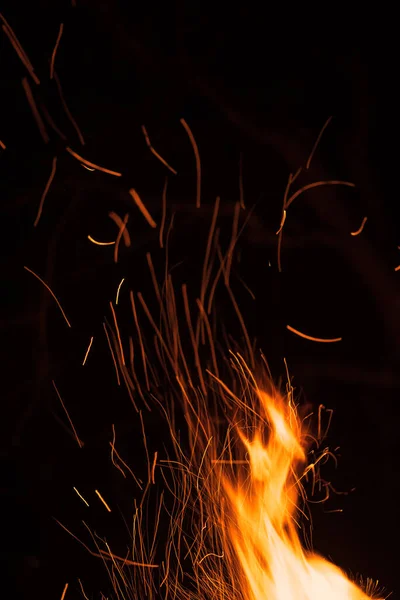 Llama Fuego Sobre Fondo Negro —  Fotos de Stock