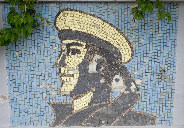 Marinero Representado Pared Estilo Mosaicos — Foto de Stock