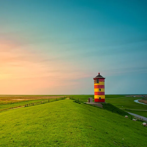 Hermoso Faro Costa Este Frisia —  Fotos de Stock