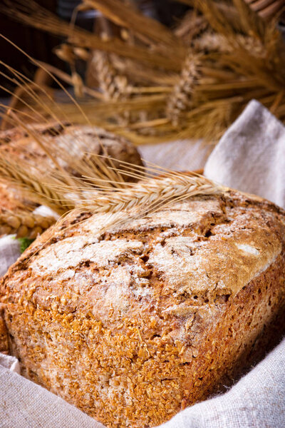 a delicious homemade wholemeal rye bread from sourdough