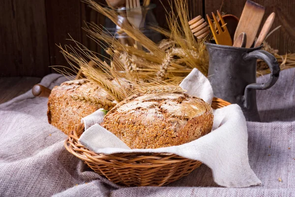 Delicious Homemade Wholemeal Rye Bread Sourdough — Stock Photo, Image