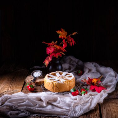 yakından görmek American Apple Pie bu elma gevrek kabuk ile - kaplı.