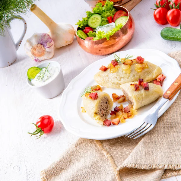 Cepelinai Rústico Cozinha Lituana Polonesa — Fotografia de Stock