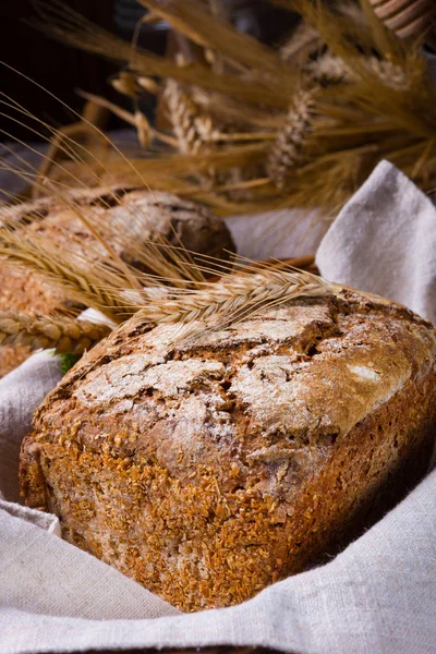 Lahodné Domácí Celozrnný Žitný Chléb Kvásku — Stock fotografie