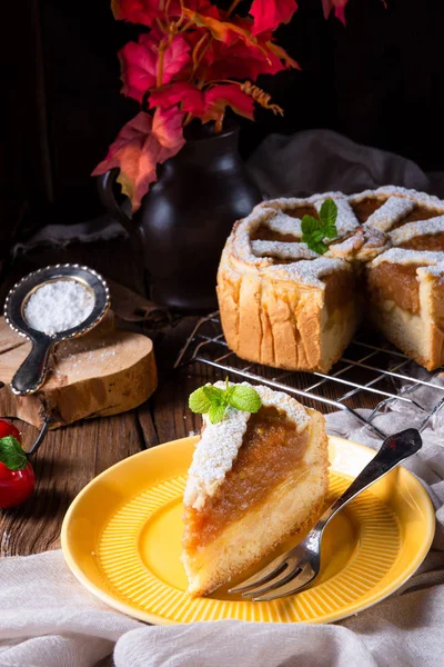 Pastel Manzana Americano Cubierto Con Corteza Crujiente — Foto de Stock