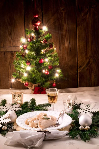 Delicious Traditional Stuffed Polish Christmas Pierogies — Stock Photo, Image