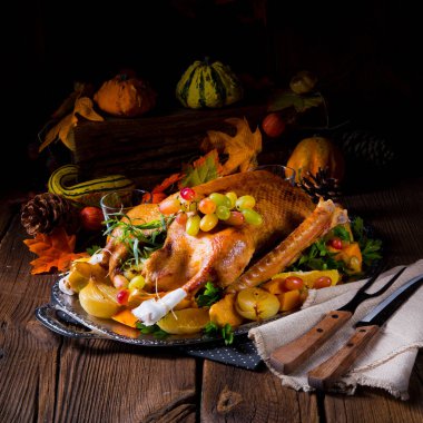 lezzetli çıtır tatlım kaz fırın metal tepsi 