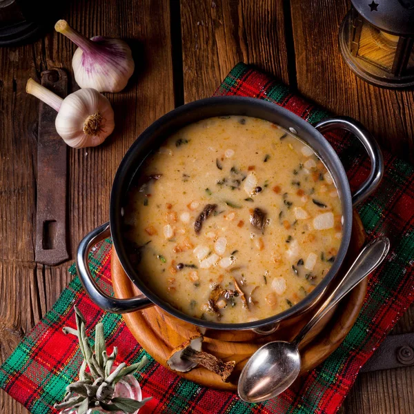 Delicious christmas mushroom soup in polish style — Stock Image Delicious Christmas Mushroom Soup Polish Style Stock Picture
