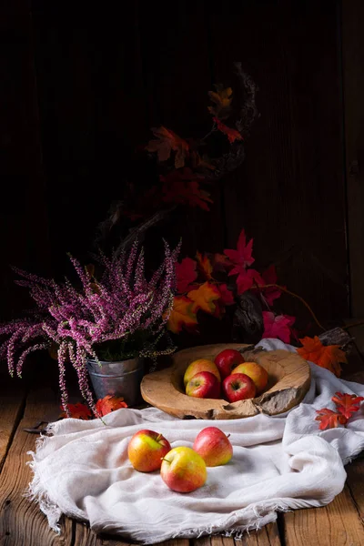 Resh Tasty European Crab Apples Rustic Background — Stock Photo, Image