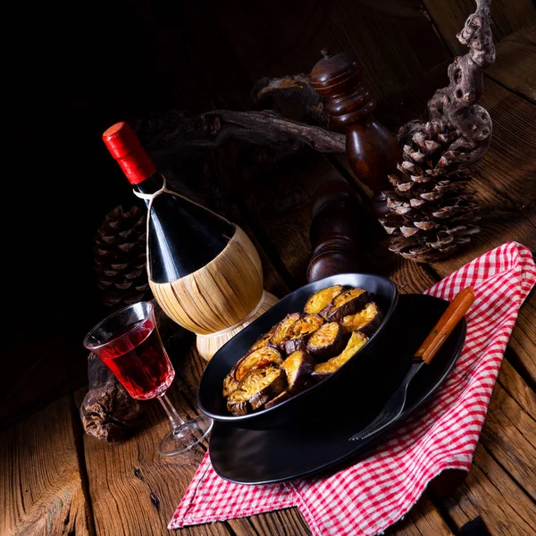 Melitzanes Tiganites Beringelas Fritas Estilo Grego — Fotografia de Stock