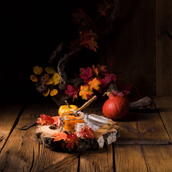 Köstliches Herbstliches Cremiges Hokkaido Kürbispüree Mit — Stockfoto