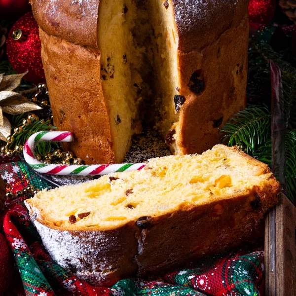 Delizioso Panettone Natale Genuino Della Mamma Italiana — Foto Stock