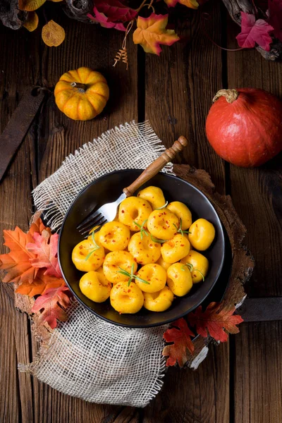 Deliciosos Dumplings Otoñales Con Puré Calabaza Hokkaido — Foto de Stock