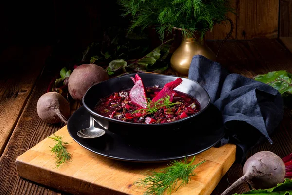 Deliciosa Sopa Oração Vermelha Após Estilo Russo — Fotografia de Stock