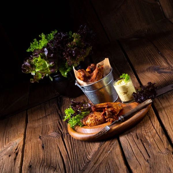 Savory Gekruide Kippenvleugeltjes Uit Oven — Stockfoto