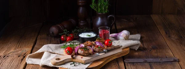 Sabrosas Chuletas Cordero Con Menta Romero —  Fotos de Stock