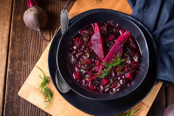 Delicious Red Pray Soup Russian Style — Stock Photo, Image