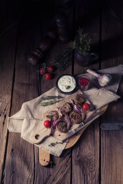 Sabrosas Chuletas Cordero Con Menta Romero —  Fotos de Stock