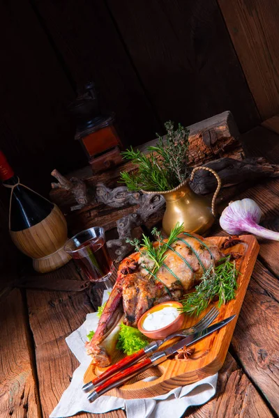 Grilled Lamb Shoulder Rosemary Braised Oven — Stock Photo, Image