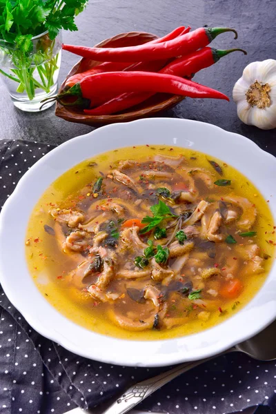 Sopa Tradicional Callos Estilo Polaco Con Carne Res Verduras —  Fotos de Stock