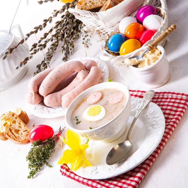 Zurek delicious easter soup after polish style — Stock Photo, Image