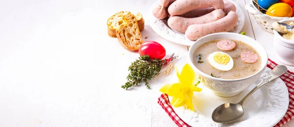 Zurek delicious easter soup after polish style — Stock Photo, Image