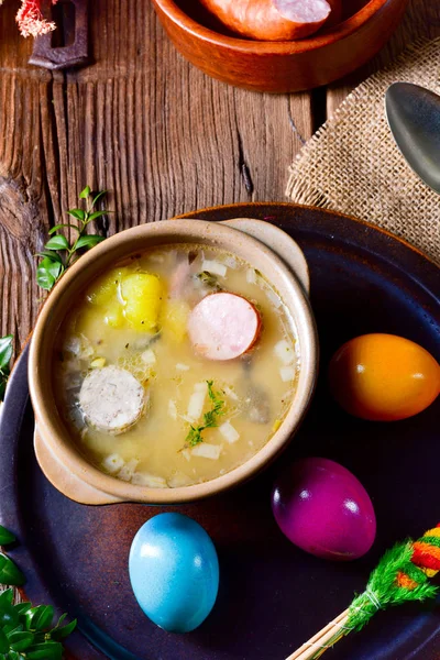 Zurek:delicious easter soup for the holidays — Stock Photo, Image