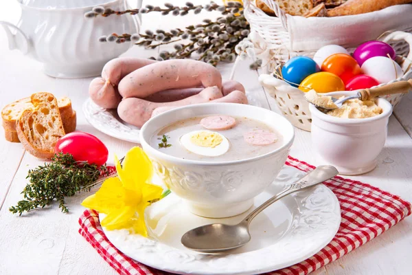 Zurek deliziosa zuppa di Pasqua dopo lo stile polacco — Foto Stock