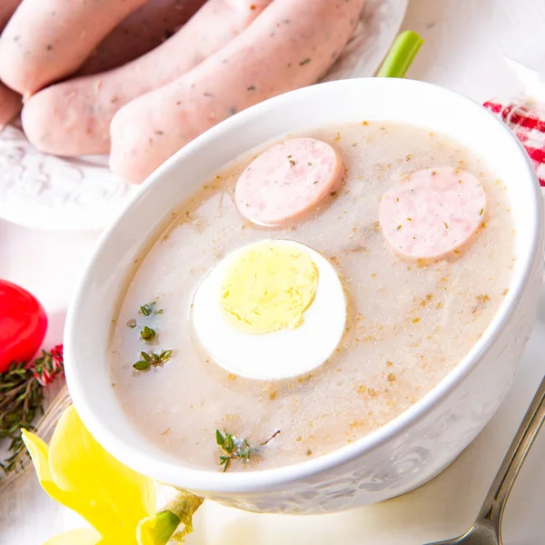 Zachwycający zupa Wielkanoc po polskim stylu — Zdjęcie stockowe