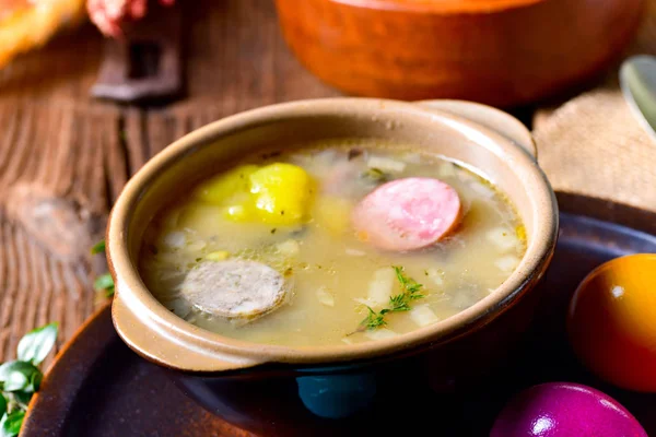Zurek:delicious easter soup for the holidays — Stock Image Zurek:delicious easter soup for the holidays Stock Picture
