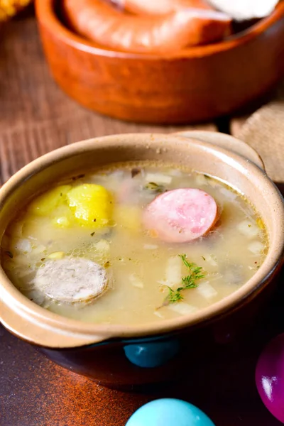 Zurek: deliciosa sopa de pascua para las fiestas —  Fotos de Stock