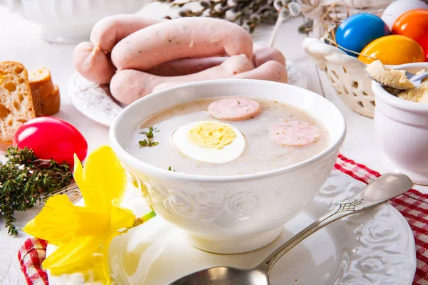 Zurek delicious easter soup after polish style — Stock Photo, Image