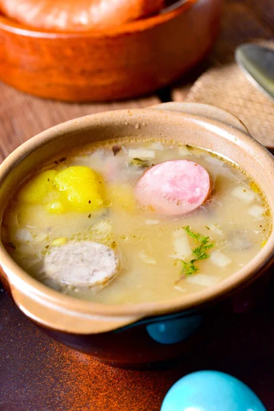 Zurek: deliciosa sopa de pascua para las fiestas —  Fotos de Stock