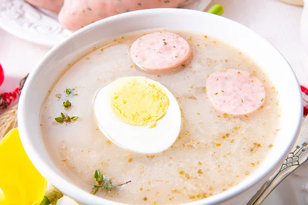 Zurek delicious easter soup after polish style — Stock Photo, Image