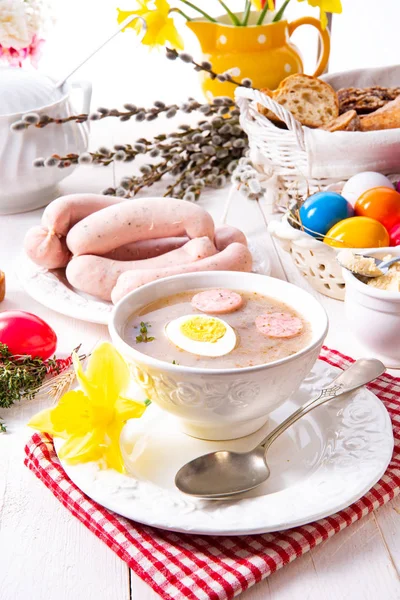 Zurek delicious easter soup after polish style — Stock Photo, Image