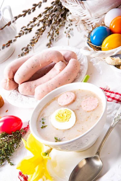 Zurek Delicious Easter Soup Polish Styl — Stock Photo, Image