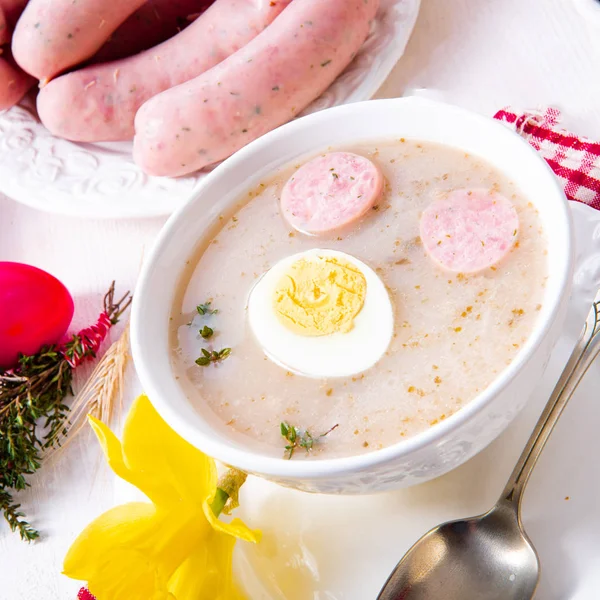 Zurek Delicious Easter Soup Polish Styl — Stock Photo, Image