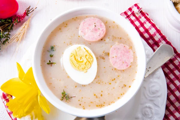 Zurek Delicious Easter Soup Polish Styl — Stock Photo, Image