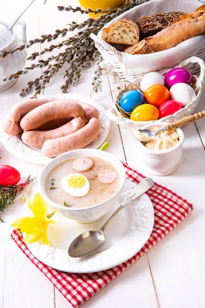 Zurek Delicious Easter Soup Polish Styl — Stock Photo, Image