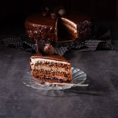 Çikolatalı kek - havadar bisküvi ve bir krem krem ve chocolat