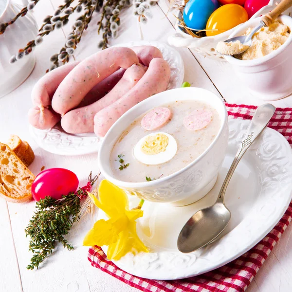 Zurek Delicious Easter Soup Polish Styl — Stock Photo, Image