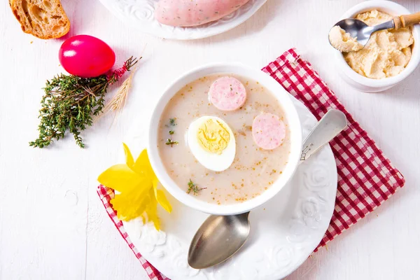 Zurek Delicious Easter Soup Polish Style — Stock Photo, Image