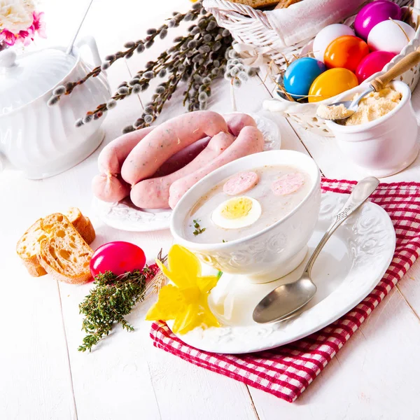 Zurek Delicious Easter Soup Polish Style — Stock Photo, Image