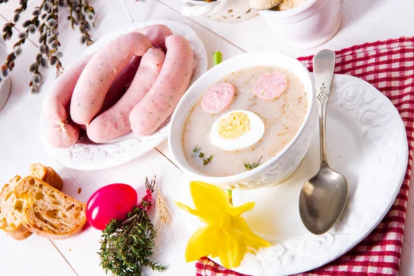 Zurek Delicious Easter Soup Polish Style — Stock Photo, Image