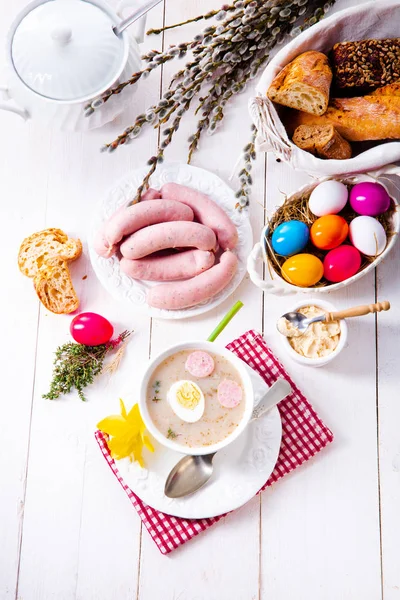 Zachwycający Zupa Wielkanoc Polskim Stylu — Zdjęcie stockowe