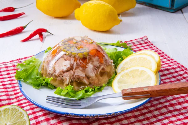 Gustoso Aspic Con Nocca Maiale Cosce Maiale — Foto Stock