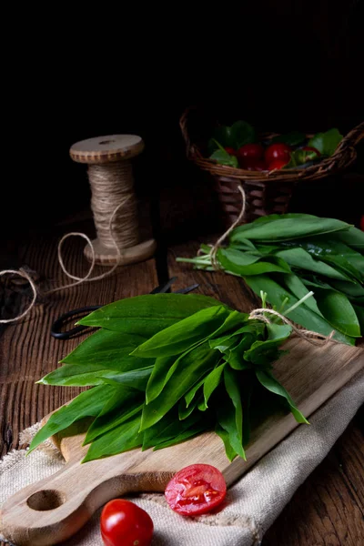 Allium Ursinum Frischer Ramson Mit Vielen Wertvollen Vitaminen — Stockfoto