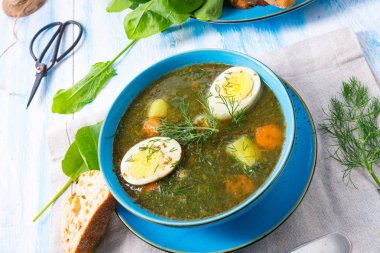 Patates ve yumurtalı kuş çorbası.